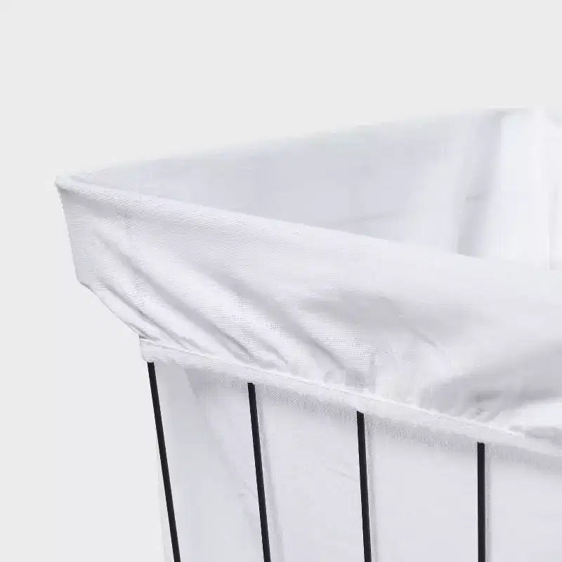 Rectangle Wire Laundry Hamper with Fabric Liner – Black Iron, 7000 cu in, No Assembly