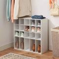 4-Tier Stackable Shoe Cubby White – Holds 20 Pairs, Wood Laminate, Freestanding