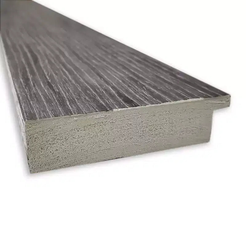 34x28" Wall Mirror – Gray Pinstripe Plank Frame, Non-Beveled, Hangs Vertical or Horizontal