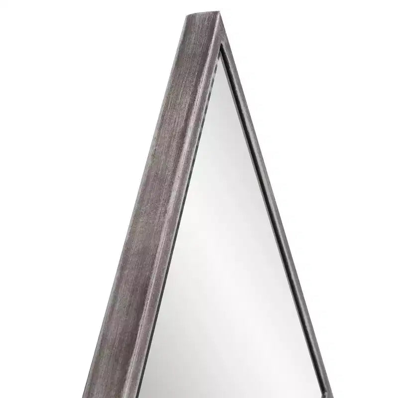 35.5"x23.5" Diamond Shaped Wall Mirror – Antique Silver Metal Windowpane Frame
