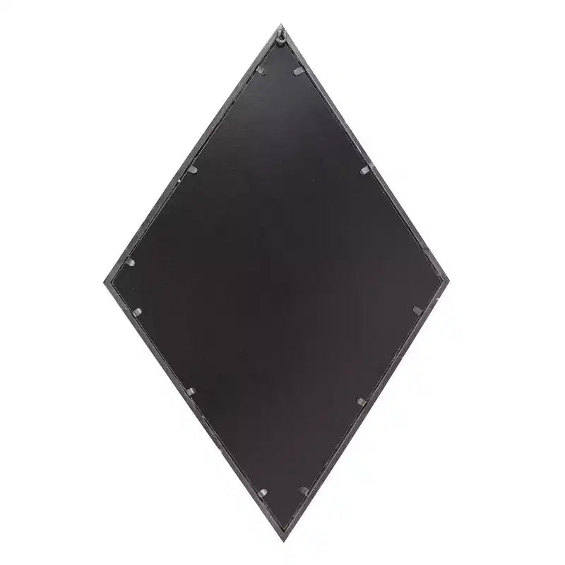 35.5"x23.5" Diamond Shaped Wall Mirror – Antique Silver Metal Windowpane Frame