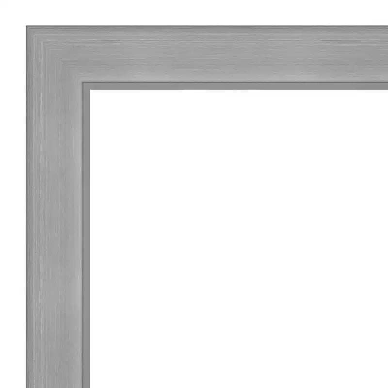 28x64" Full Length Floor Leaner Mirror – Brushed Nickel Frame, Non-Beveled, Wall Mount Option