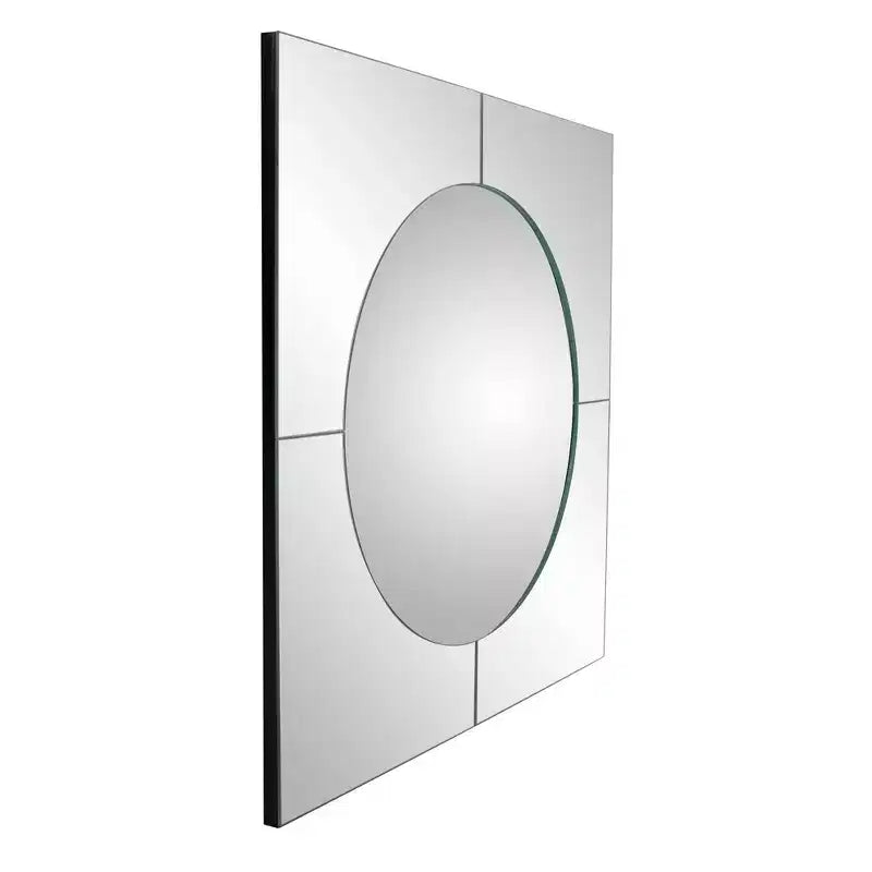 27.75" Frameless Convex Accent Wall Mirror – Square, Diamond Orientation, Ready to Hang