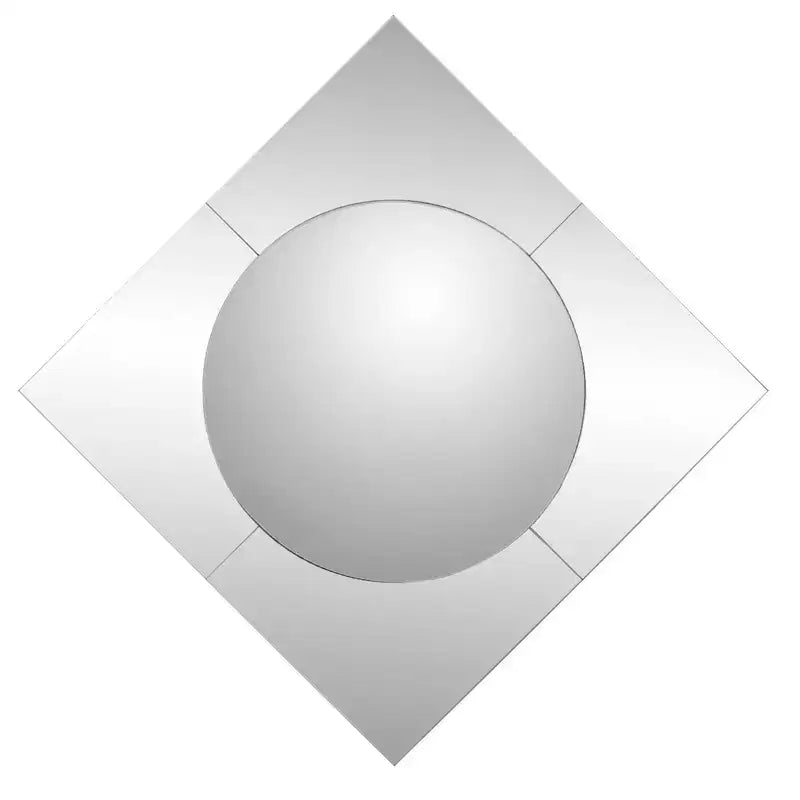 27.75" Frameless Convex Accent Wall Mirror – Square, Diamond Orientation, Ready to Hang