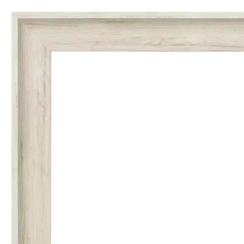 23x29" Wall Mirror – Rustic Whitewash Birch Cream Frame, Non-Beveled, Mounting Hardware Included