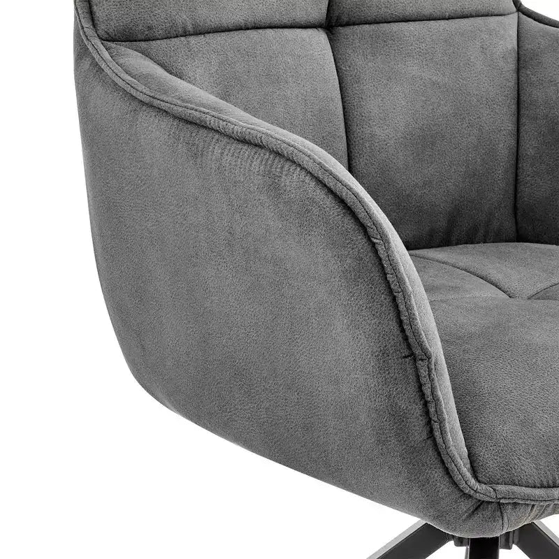High-Back Velvet Dining Chair Charcoal Gray – Brushed Stainless Steel Frame, 250 lb