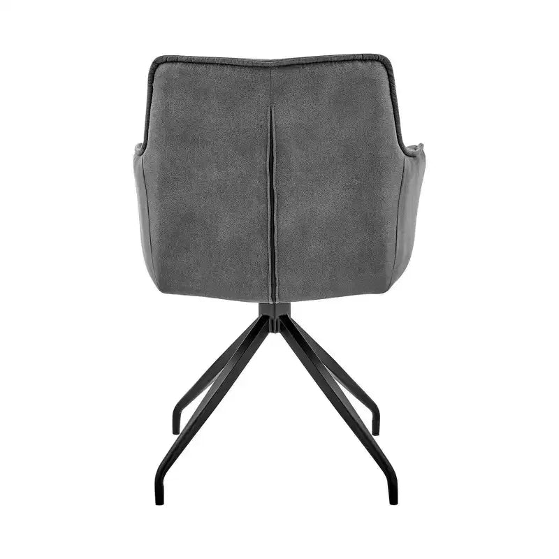 High-Back Velvet Dining Chair Charcoal Gray – Brushed Stainless Steel Frame, 250 lb