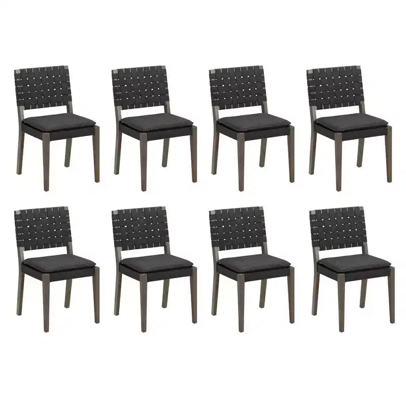 Nathan James Set of 8 Cohen Faux Leather Dining Chair Black