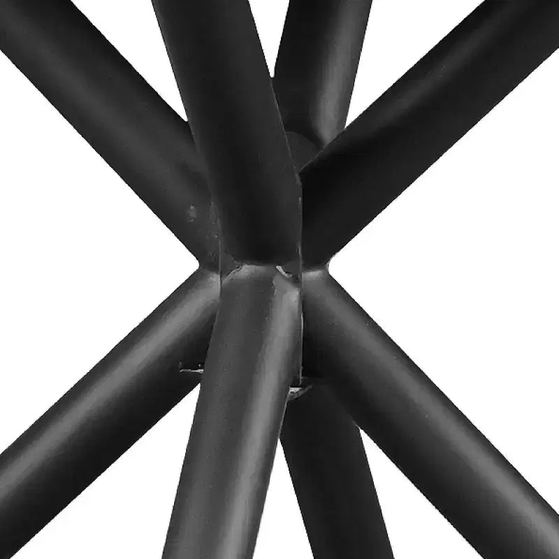 48" Round Handcrafted Mango Wood Dining Table – Iron Crisscross Legs, Seats 4