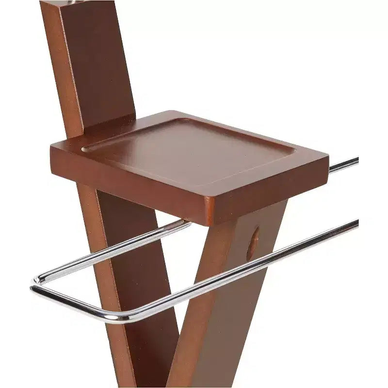 Modern Valet Stand with Chrome Hardware & Dual-Tone Wood Hanger