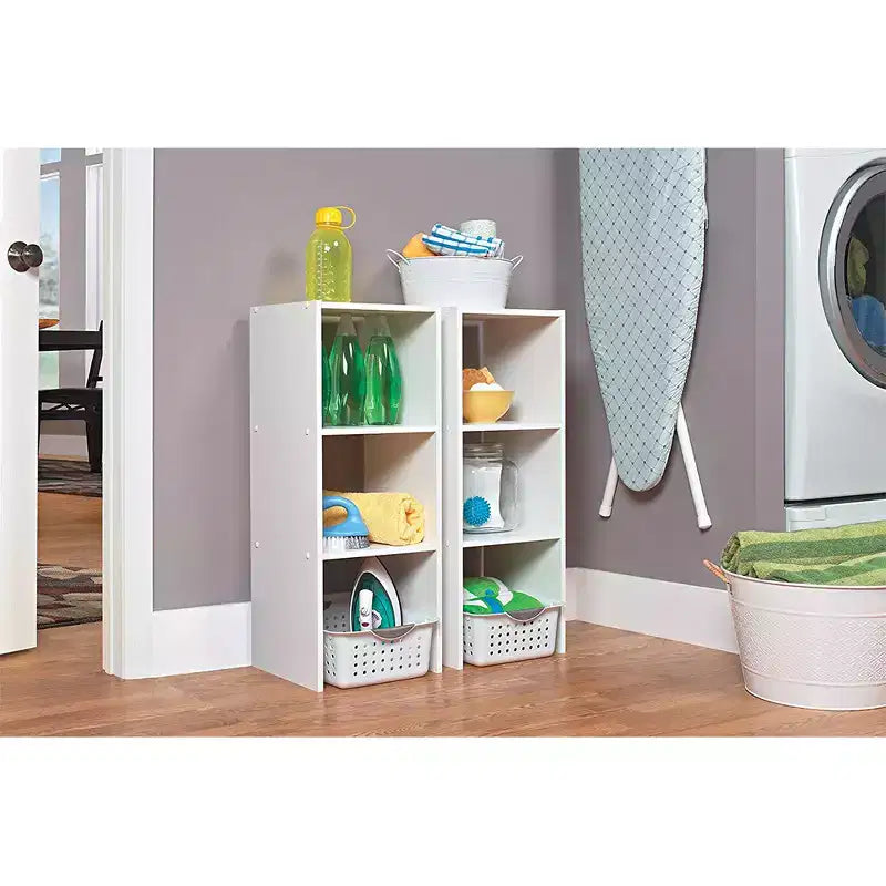 31" 2-Cube Stackable Storage Organizer White – Home, Office & Garage, 2 Pack
