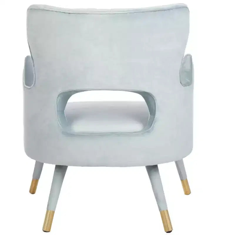Wingback Accent Chair in Shale & Gold – Velvet Upholstery, Wood Frame, 275 lb Capacity