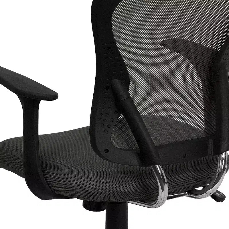 Mid-Back Mesh Swivel Task Office Chair with Chrome Base & Fixed Arms