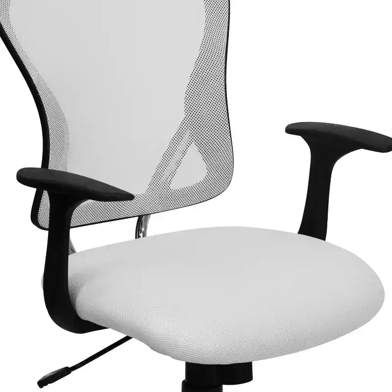 Mid-Back Mesh Swivel Task Office Chair with Chrome Base & Fixed Arms