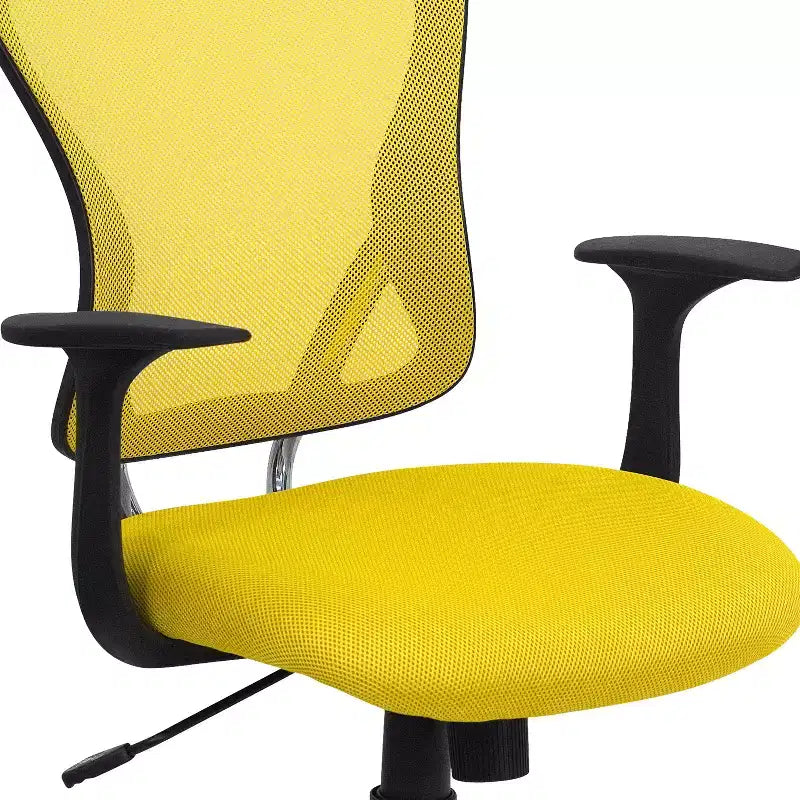 Mid-Back Mesh Swivel Task Office Chair with Chrome Base & Fixed Arms