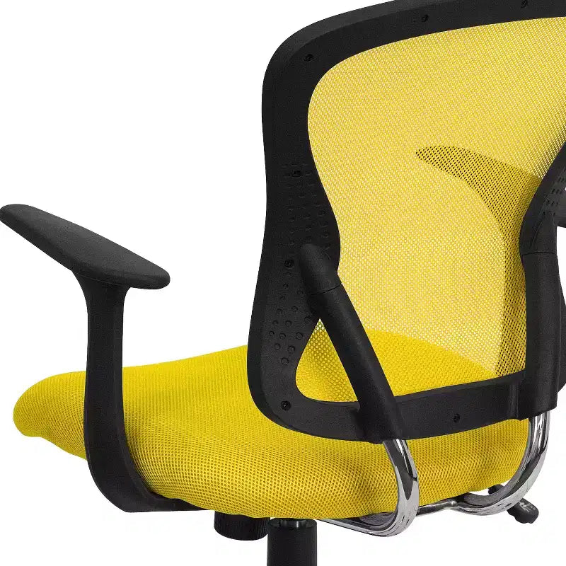 Mid-Back Mesh Swivel Task Office Chair with Chrome Base & Fixed Arms