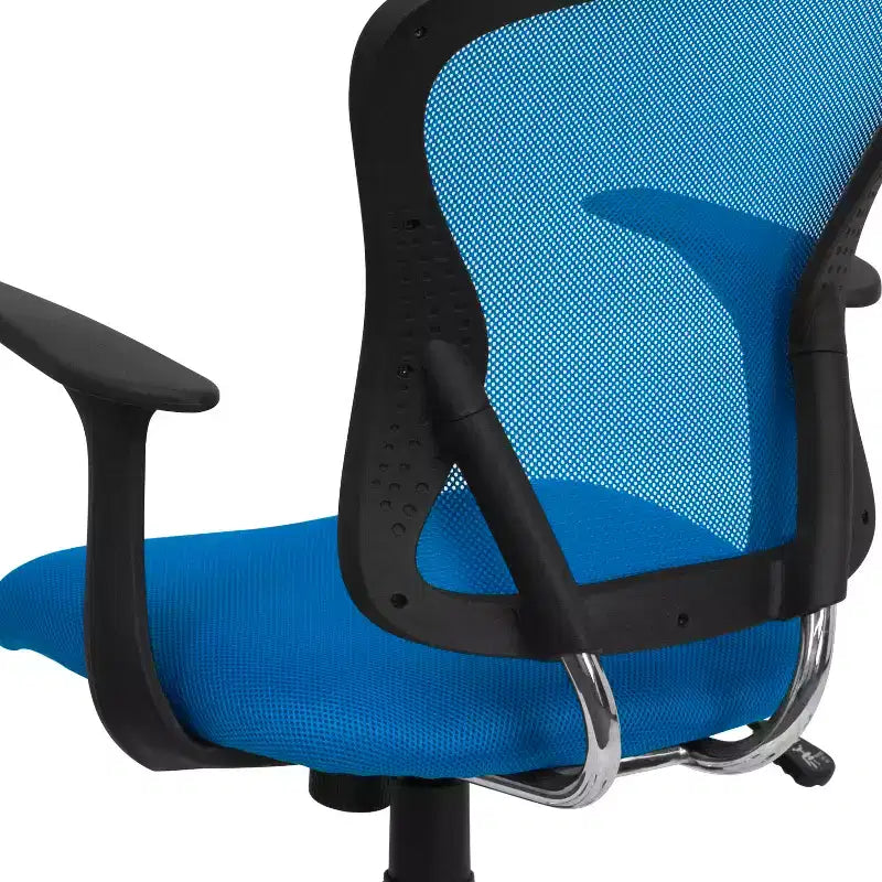 Mid-Back Mesh Swivel Task Office Chair with Chrome Base & Fixed Arms