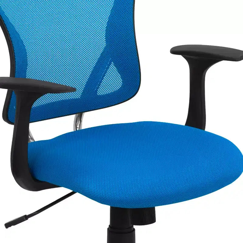 Mid-Back Mesh Swivel Task Office Chair with Chrome Base & Fixed Arms