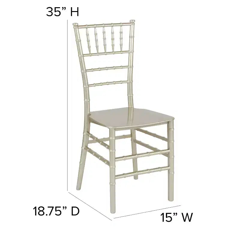Resin Stackable Chiavari Chair – 1000 lb Capacity, Indoor & Outdoor, Fully Assembled