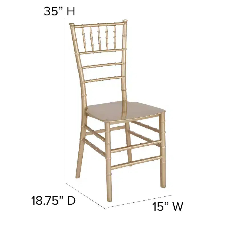 Resin Stackable Chiavari Chair – 1000 lb Capacity, Indoor & Outdoor, Fully Assembled