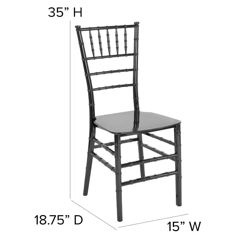 Resin Stackable Chiavari Chair – 1000 lb Capacity, Indoor & Outdoor, Fully Assembled