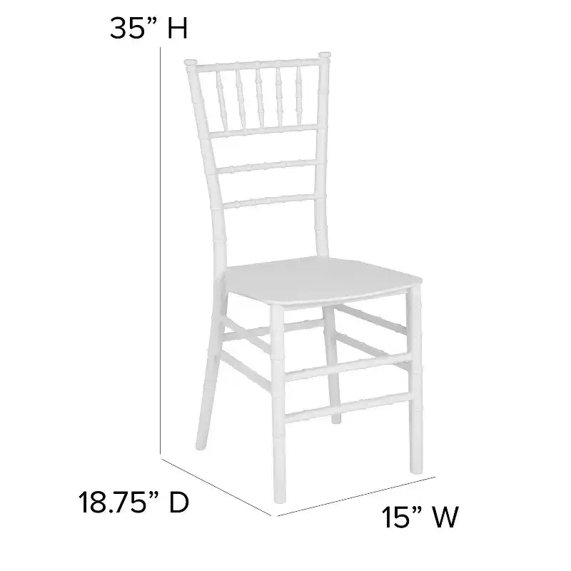 Resin Stackable Chiavari Chair – 1000 lb Capacity, Indoor & Outdoor, Fully Assembled