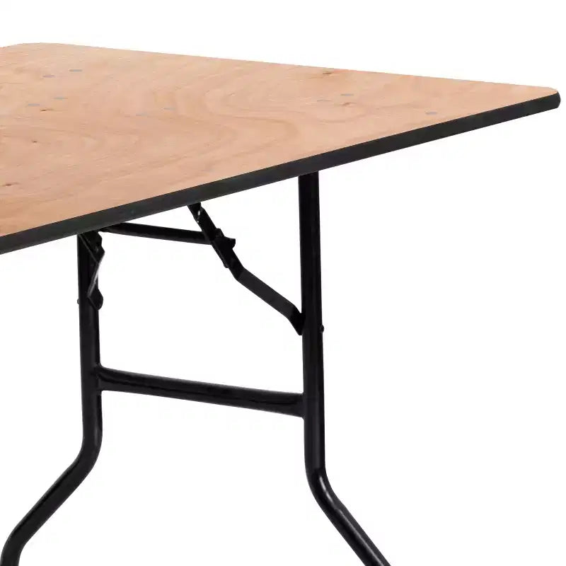 5-Foot Rectangular Wood Folding Banquet Table – Seats 6, 485 lb Capacity, Commercial Grade