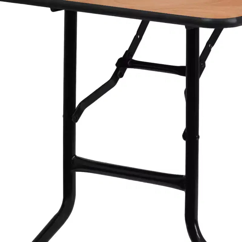 5-Foot Rectangular Wood Folding Banquet Table – Seats 6, 485 lb Capacity, Commercial Grade