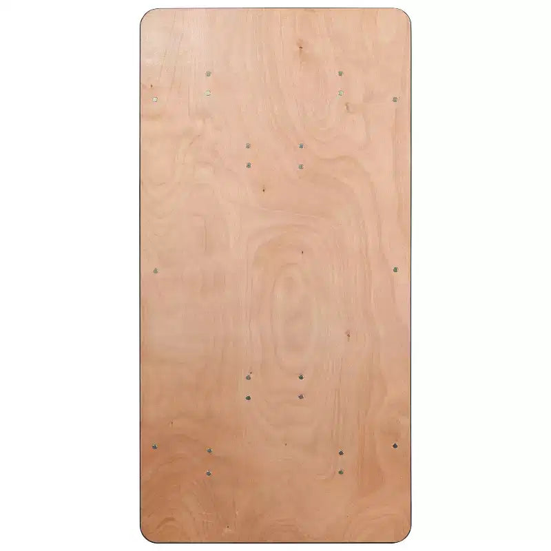 5-Foot Rectangular Wood Folding Banquet Table – Seats 6, 485 lb Capacity, Commercial Grade