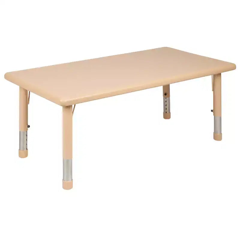 Kids Height Adjustable Activity Table Set with 4 Chairs – 24x48", Plastic, Ages 1-3