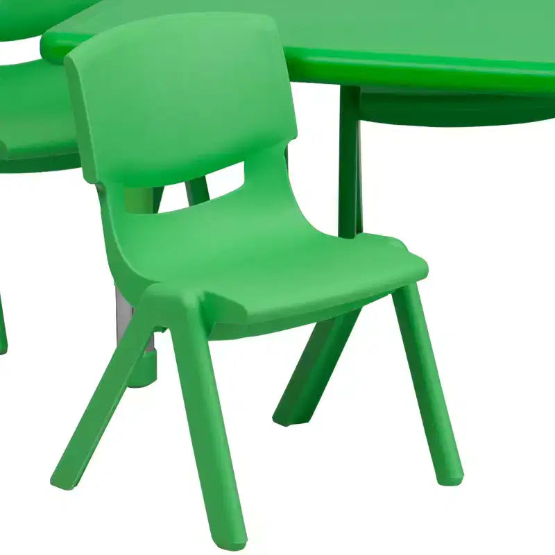 Kids Height Adjustable Activity Table Set with 4 Chairs – 24x48", Plastic, Ages 1-3