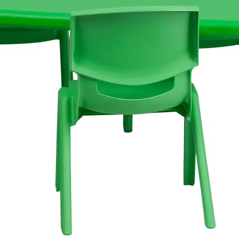 Kids Height Adjustable Activity Table Set with 4 Chairs – 24x48", Plastic, Ages 1-3