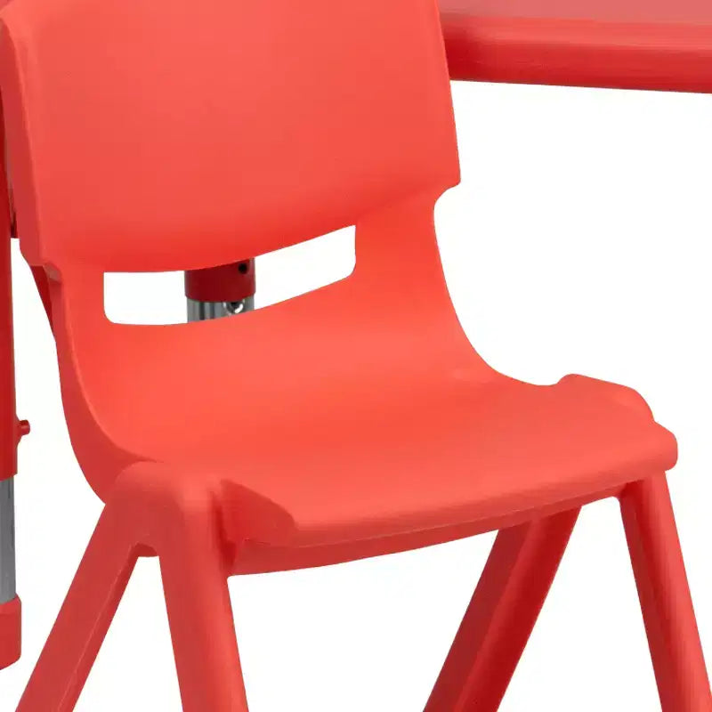 Kids Height Adjustable Activity Table Set with 4 Chairs – 24x48", Plastic, Ages 1-3