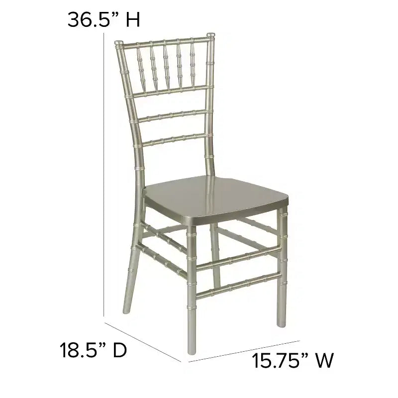 Resin Stacking Chiavari Chair for Weddings & Events – 1000 lb, Indoor & Outdoor