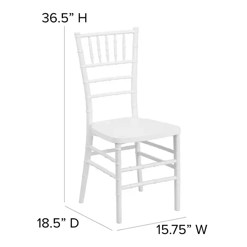 Resin Stacking Chiavari Chair for Weddings & Events – 1000 lb, Indoor & Outdoor