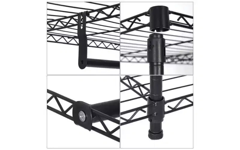48x18x71" Portable Closet Organizer Garment Rack – Steel, 3 Hanging Rods & 5 Shelves