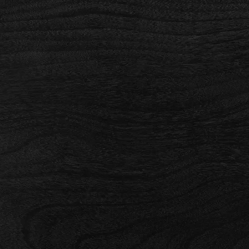 47" Round Modern Dining Table – Matte Black, Rubberwood & MDF, Seats 4–6