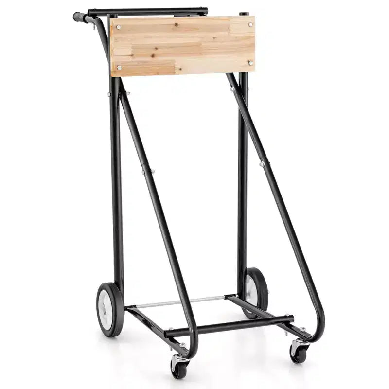 Heavy-Duty Outboard Boat Motor Stand Cart – 330 lb Capacity, 4 Wheels, Iron & Plywood