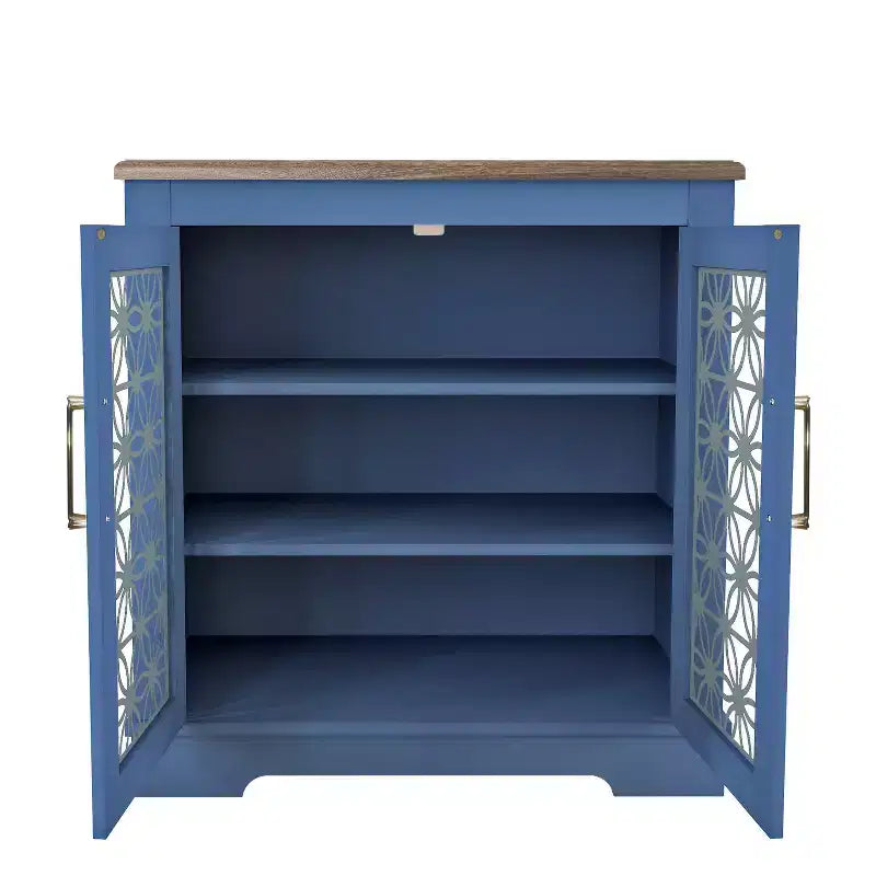 31.5" Storage Sideboard Buffet Cabinet – 4 Shelves, Tempered Glass Doors, MDF