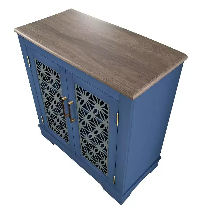 31.5" Storage Sideboard Buffet Cabinet – 4 Shelves, Tempered Glass Doors, MDF