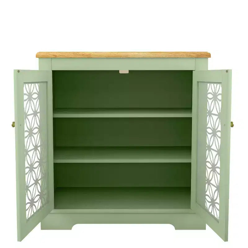 31.5" Storage Sideboard Buffet Cabinet – 4 Shelves, Tempered Glass Doors, MDF