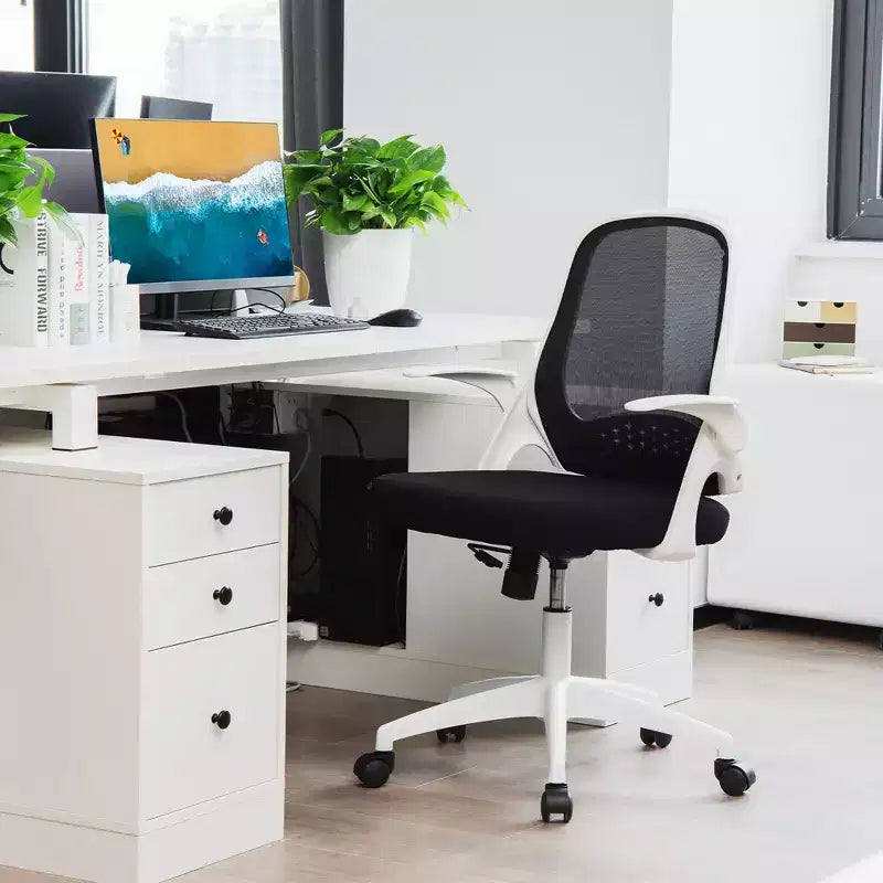 Ergonomic Mesh Office Chair with Flip-Up Arms – Lumbar Support, 330 lb, Adjustable Height
