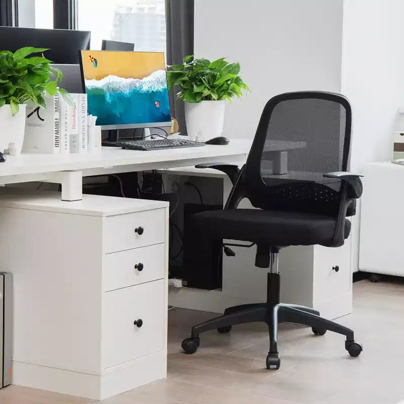 Ergonomic Mesh Office Chair with Flip-Up Arms – Lumbar Support, 330 lb, Adjustable Height
