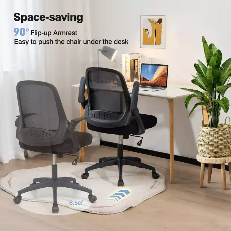 Ergonomic Mesh Office Chair with Flip-Up Arms – Lumbar Support, 330 lb, Adjustable Height