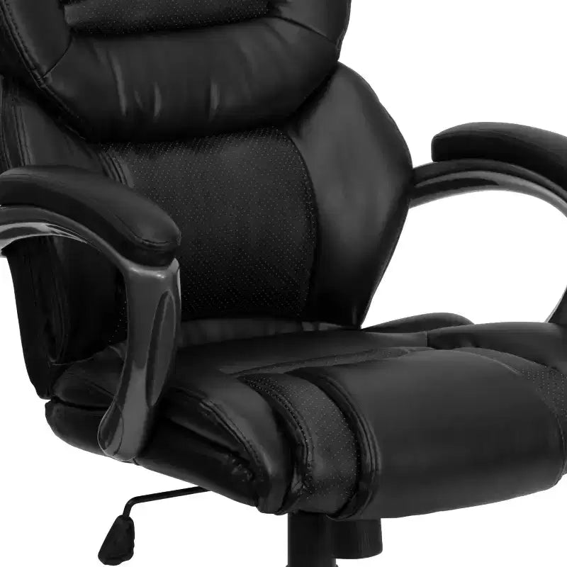 High-Back Executive Swivel Office Chair – LeatherSoft, Lumbar Support, 250 lb, 2-Year Warranty