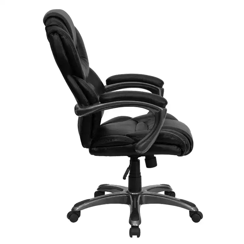 High-Back Executive Swivel Office Chair – LeatherSoft, Lumbar Support, 250 lb, 2-Year Warranty