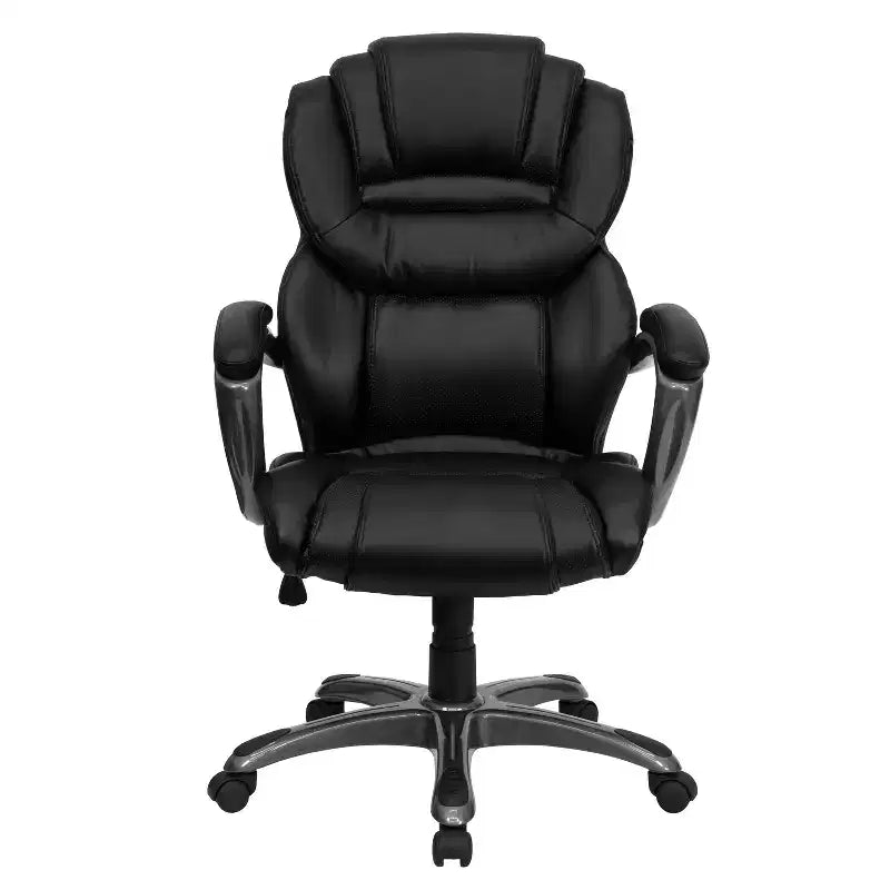 High-Back Executive Swivel Office Chair – LeatherSoft, Lumbar Support, 250 lb, 2-Year Warranty