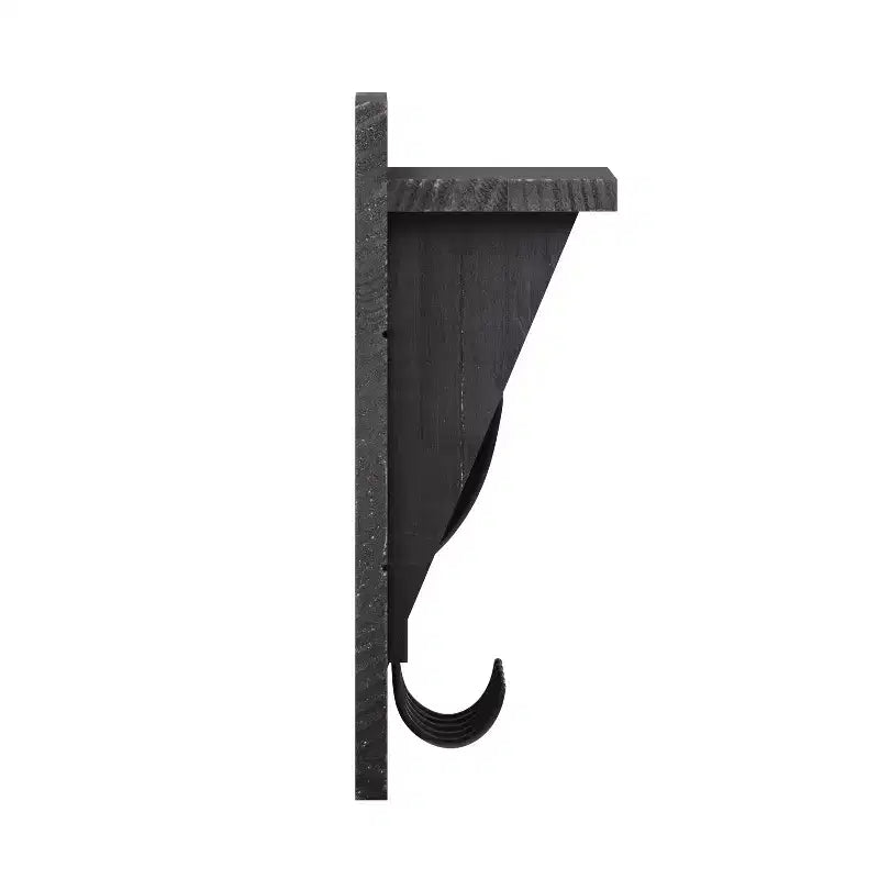 Rustic Wall Mounted Entryway Shelf with 5 Hooks – Solid Wood, Whitewashed, 33 lb Capacity