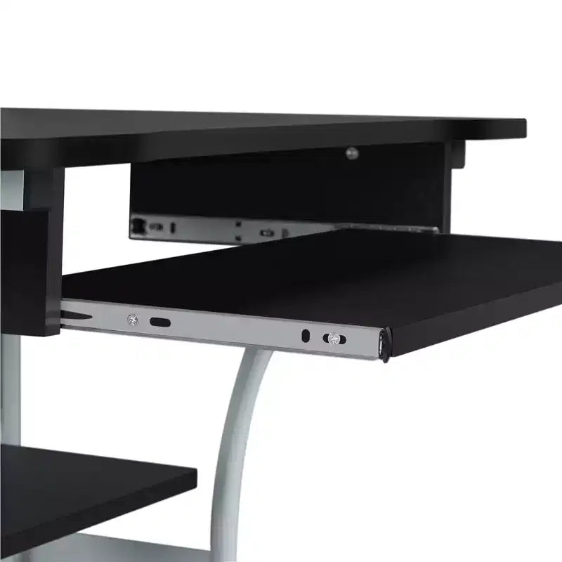 Computer Desk with Printer Shelf, Keyboard Tray & Storage Rack – 52"H, Iron Frame