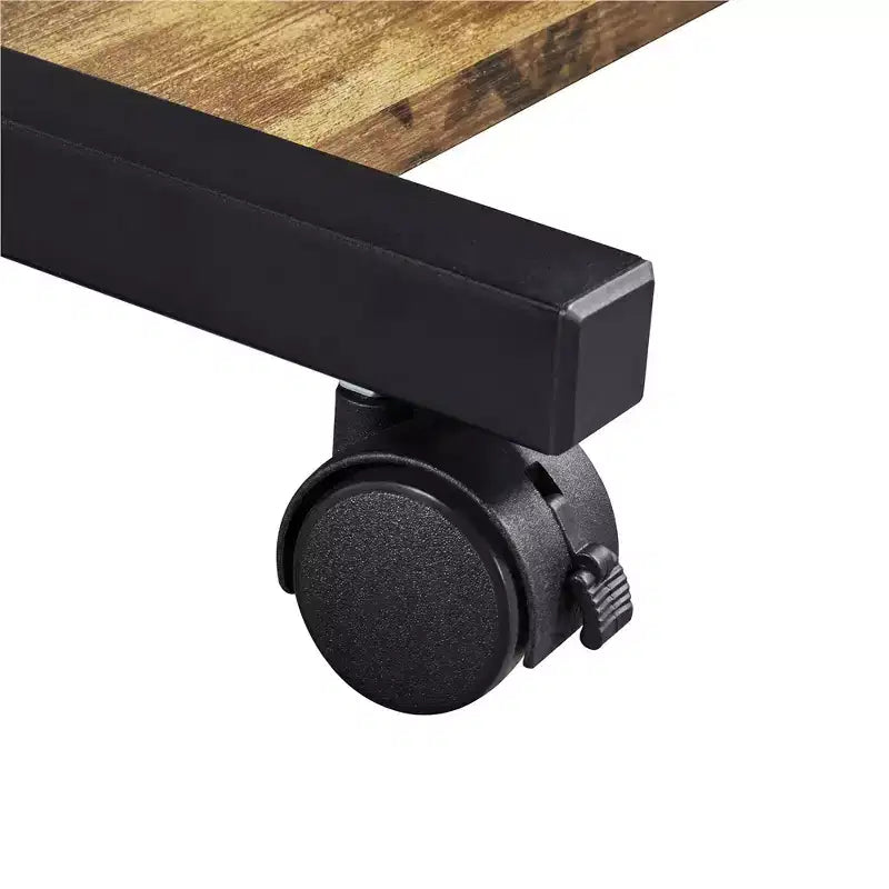 Computer Desk with Printer Shelf, Keyboard Tray & Storage Rack – 52"H, Iron Frame